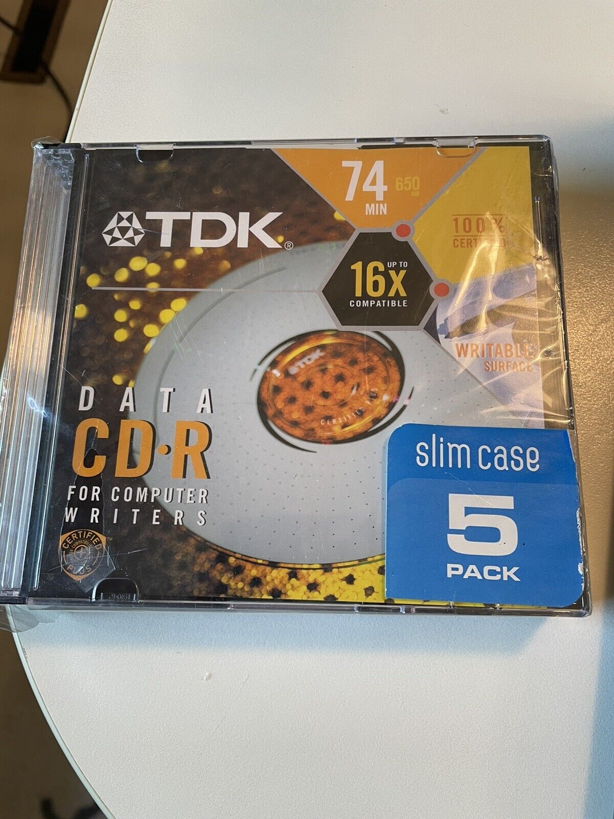 TDK Data CD.R For Computer Writers Slim Case 5 Pack CD 74 Min 650 MB