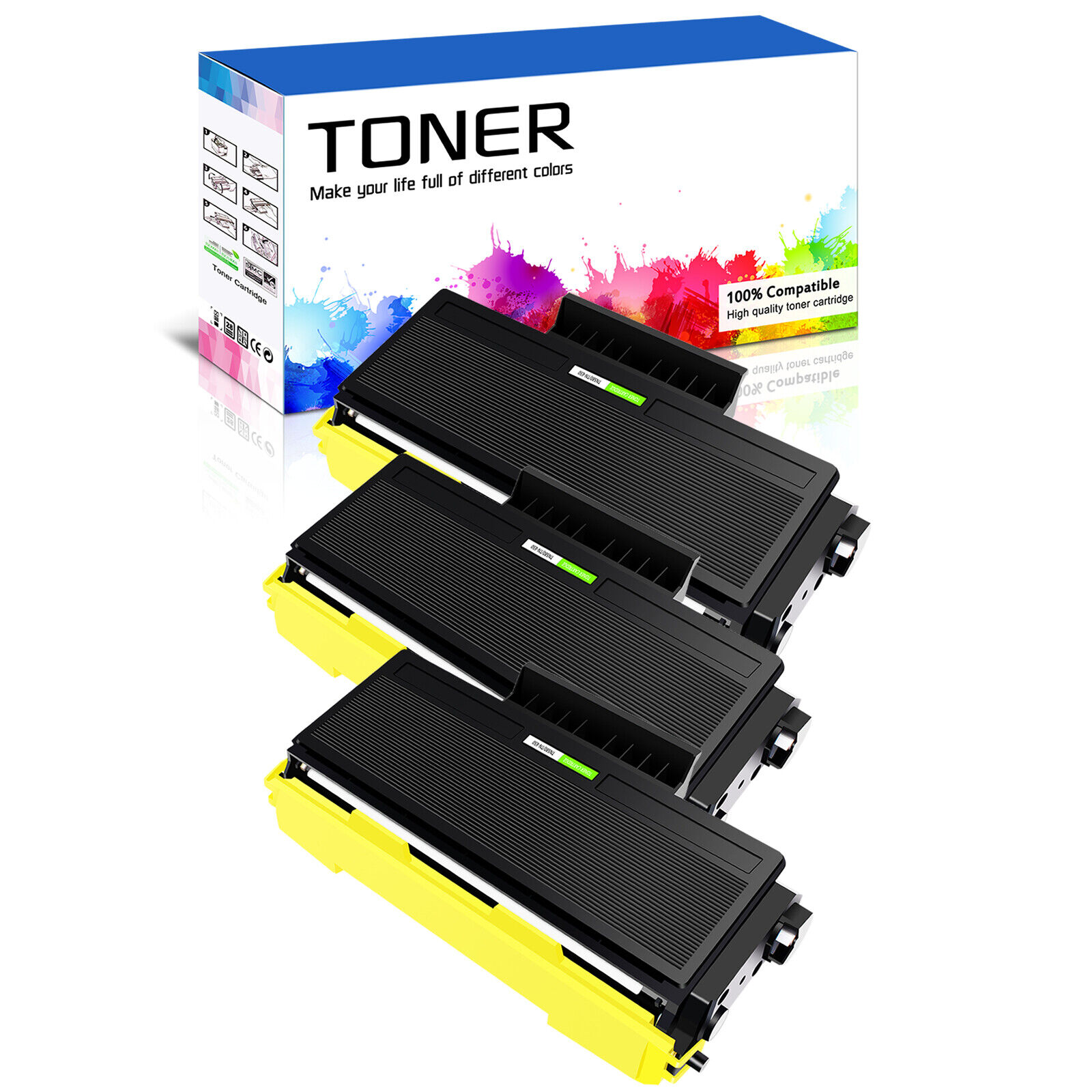 3PK TN580 Toner Cartridge Compatible For Brother DCP-8065 HL-5240LT MFC-8470DN