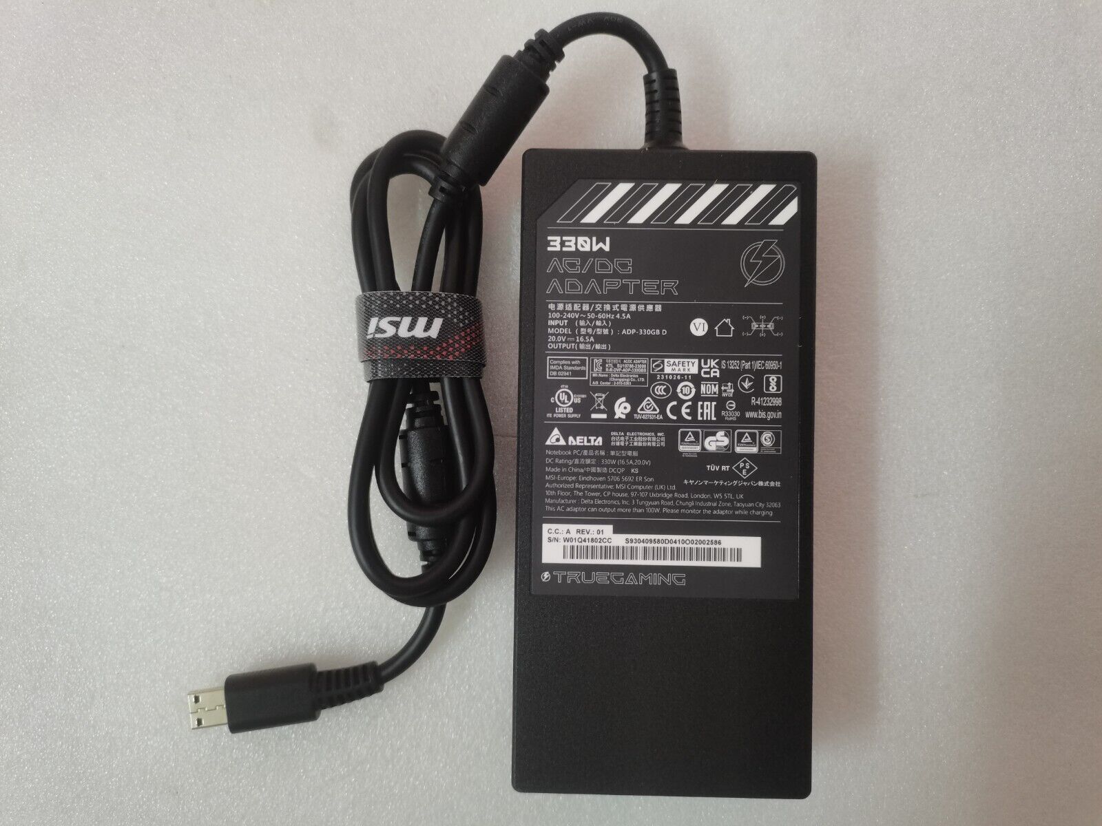New Delta 20V 16.5A 330W ADP-330GB D AC Adapter for MSI Vector 17HX A14VHG Lapto