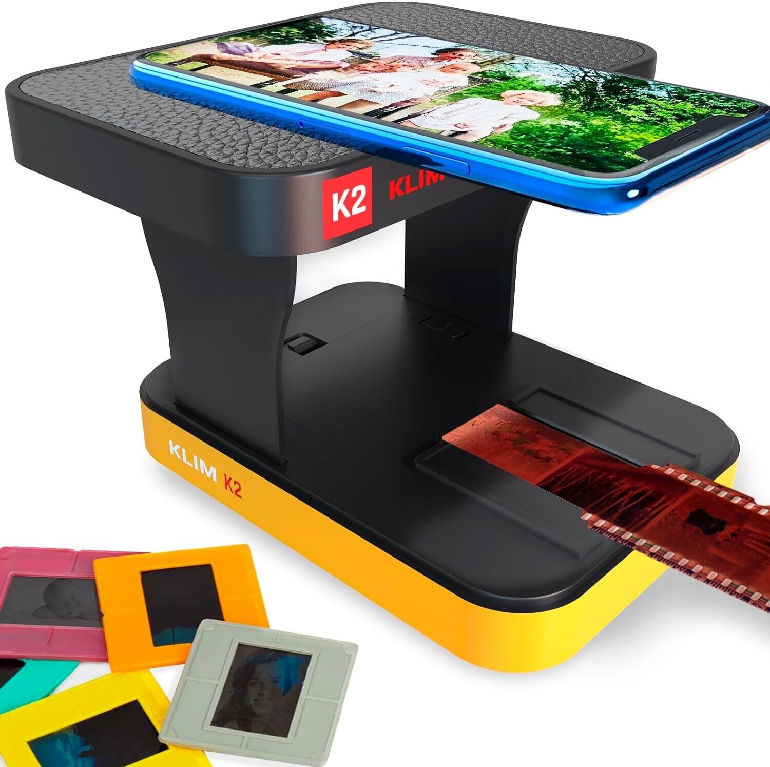 KLIM K2 Mobile Phone Film Scanner, Scans 35mm Negatives, Slides, Photos (Orange)
