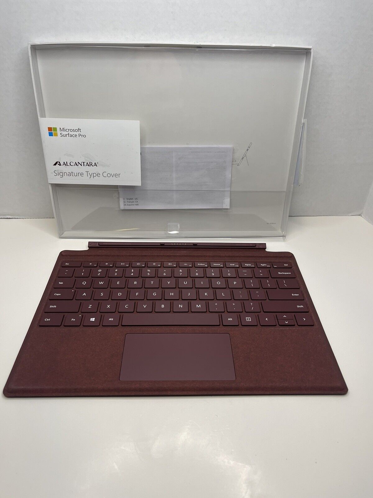 Microsoft Surface Pro Signature Type Cover Alcantara Keyboard - Burgundy - 1725