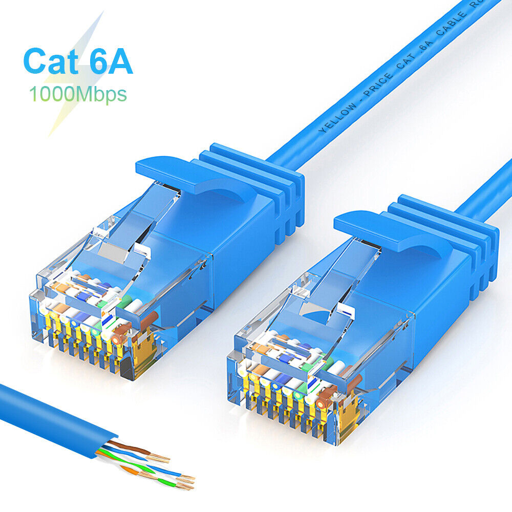 Long Cat6A Ethernet Shielded(STP) 10GB Fastest Network Cable - 25FT 50FT 100FT