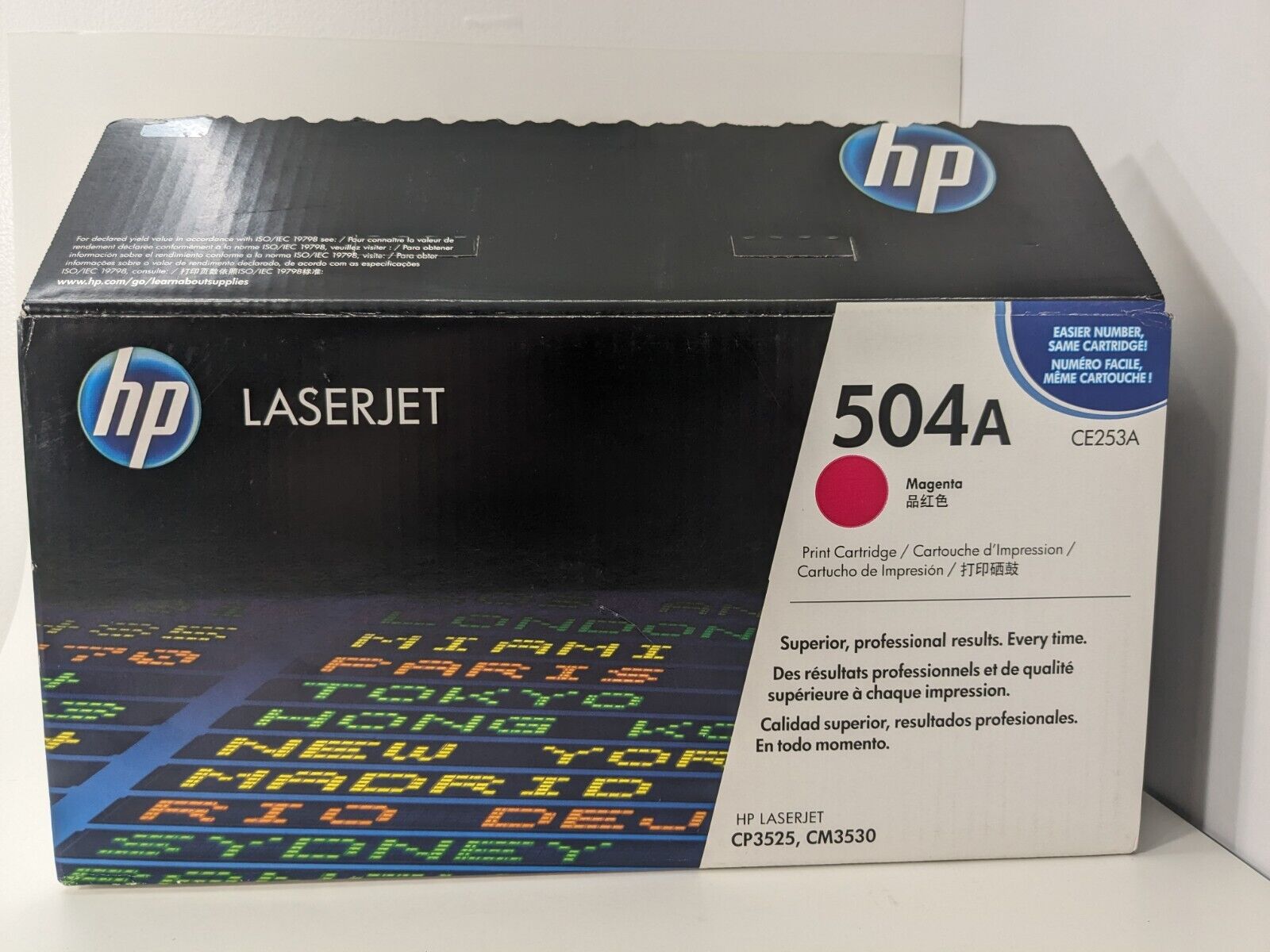 HP CE253A 504A Magenta Toner LaserJet CP3525 CM3530 Genuine Open Box