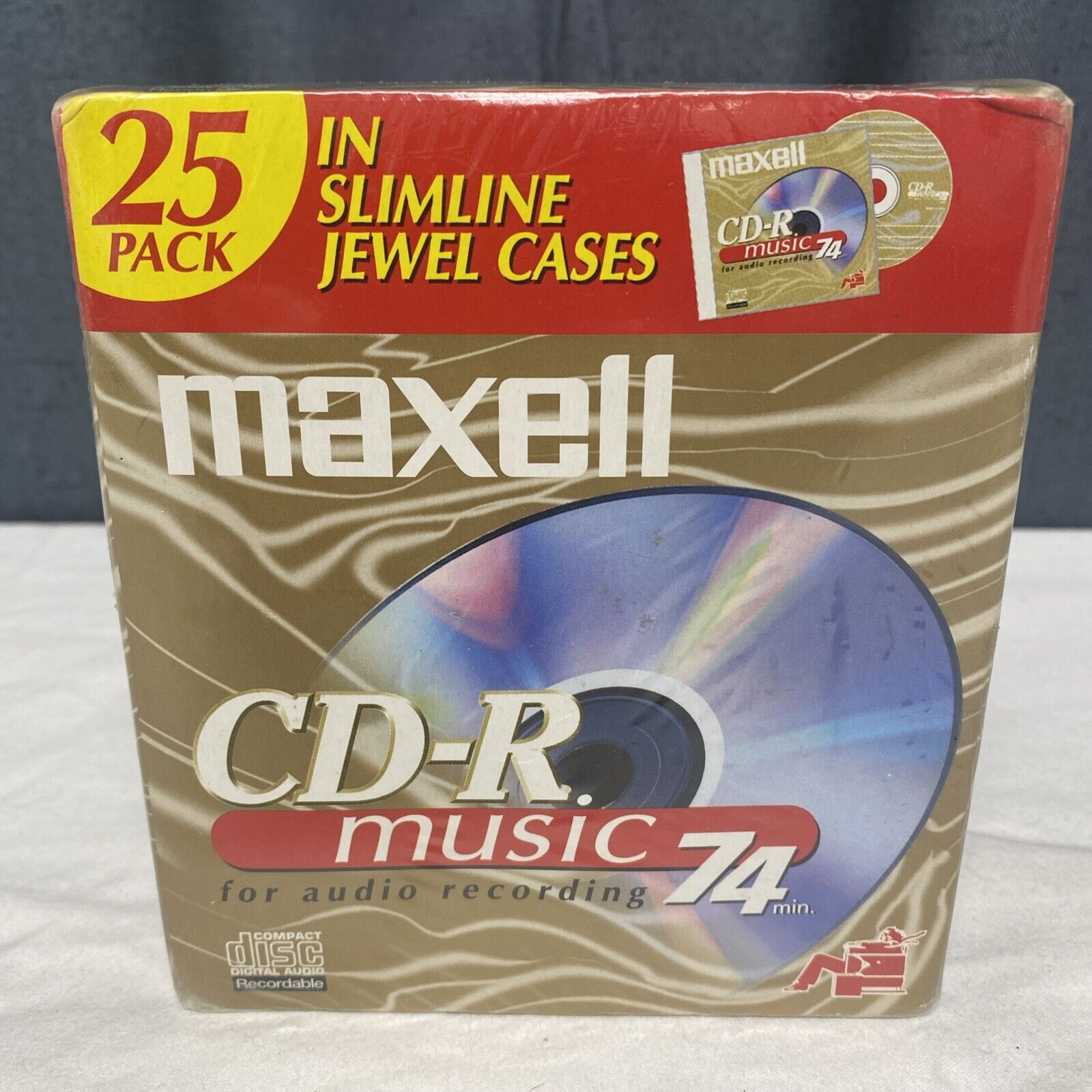 MAXELL CD-R Music 74 Min For Audio Recording, 25 Pack.NEW SEALED 