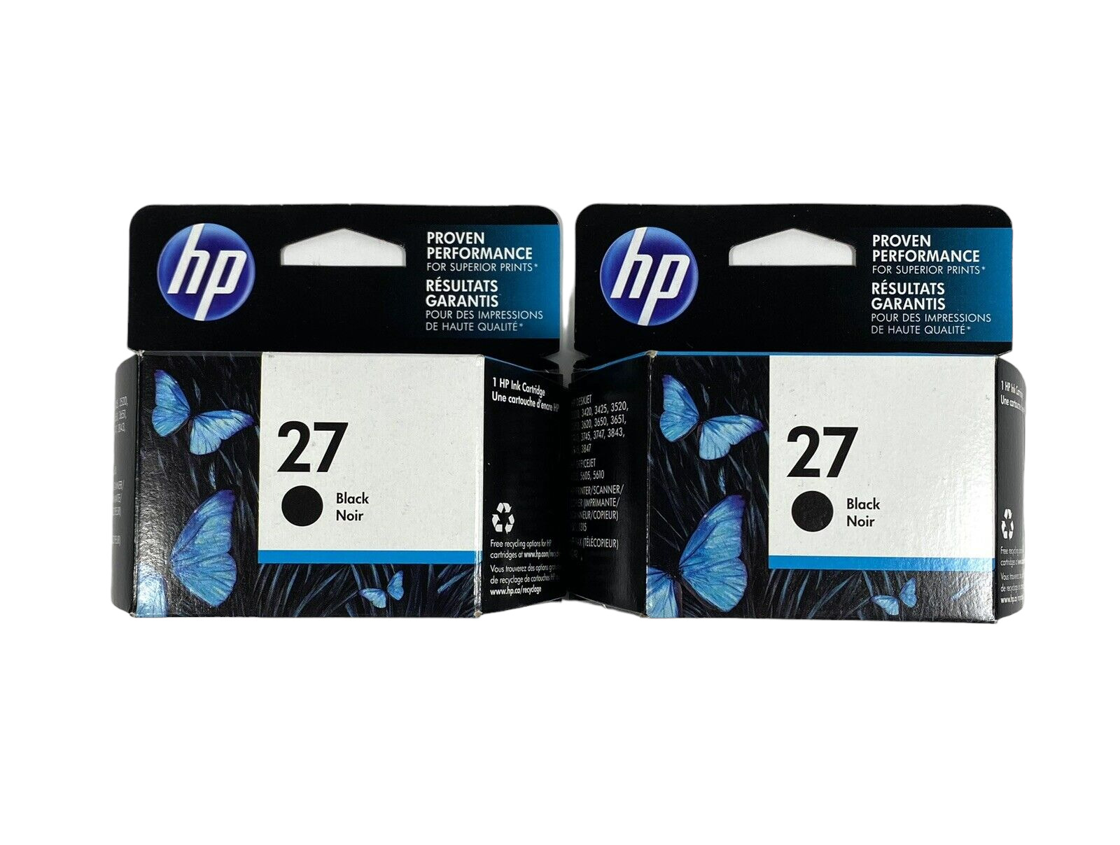 Twin Pack HP #27 C8727AN Black Ink Cartridge Genuine New