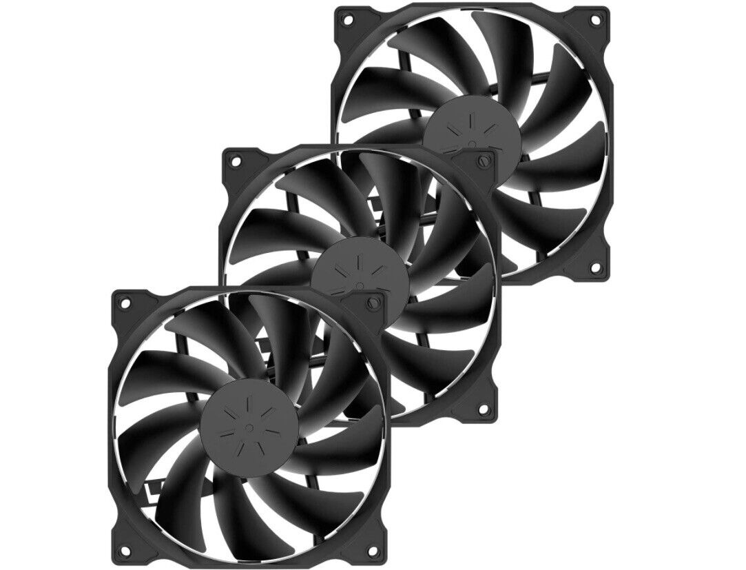 Uphere 3-Pack Long Life Computer Case Fan 120Mm Cooling PC Case FAST SHIP