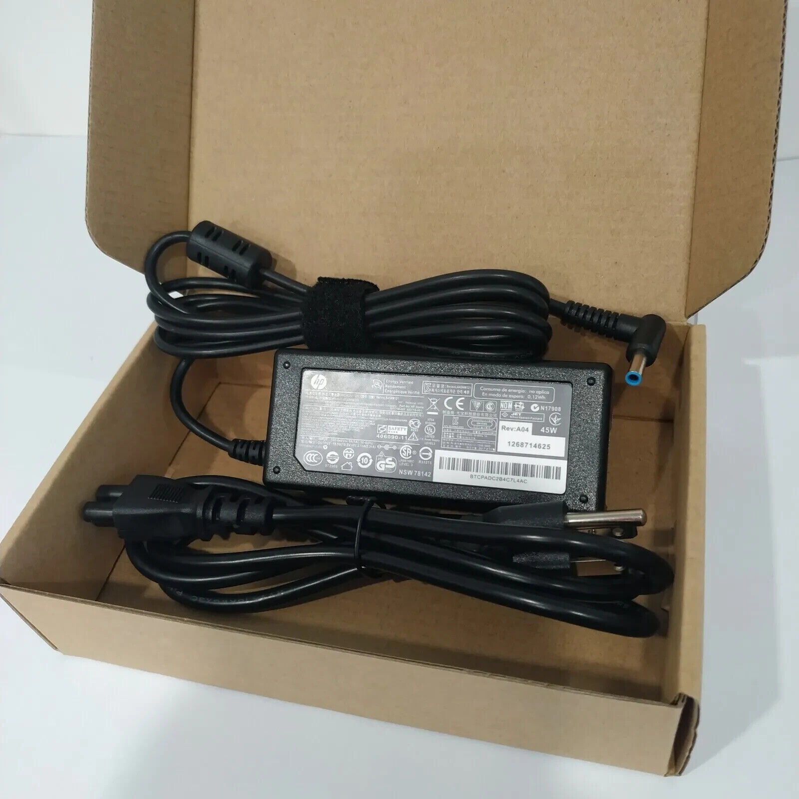 Genuine HP 45W Blue tip laptop AC Adapter Power Supply charger 19.5V 8000 W/Cord
