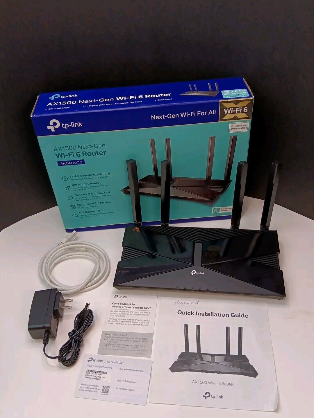 TP-LINK Archer AX10 1.5 Gbps Wi-Fi 6 Dual-Band Wireless Router- Great Cond.