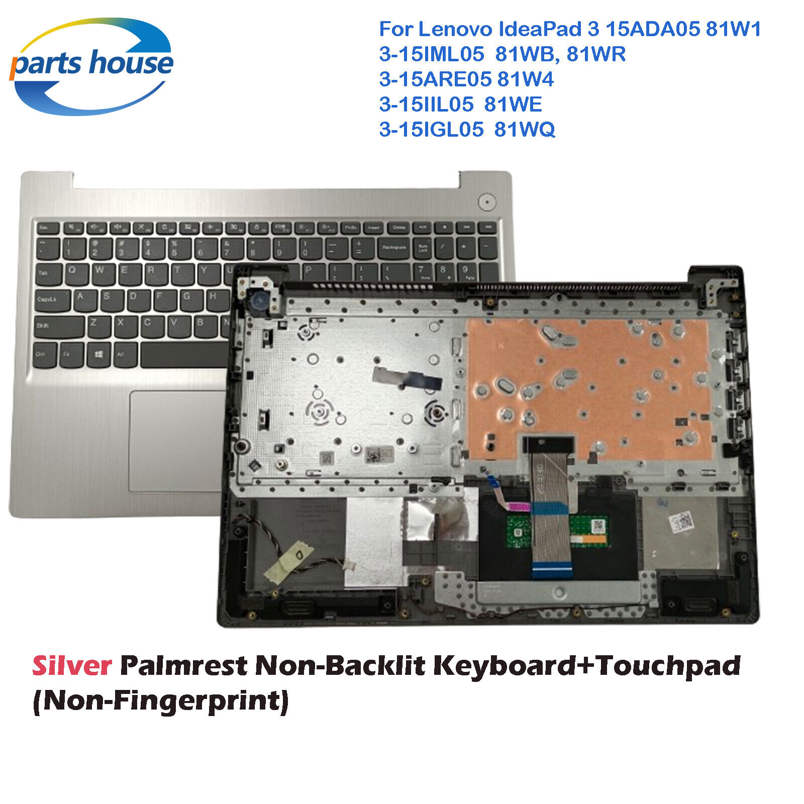 For Lenovo IdeaPad 3-15 3-15IIL05 3-15ADA05 3-15IML05 Palmrest Keyboard Touchpad