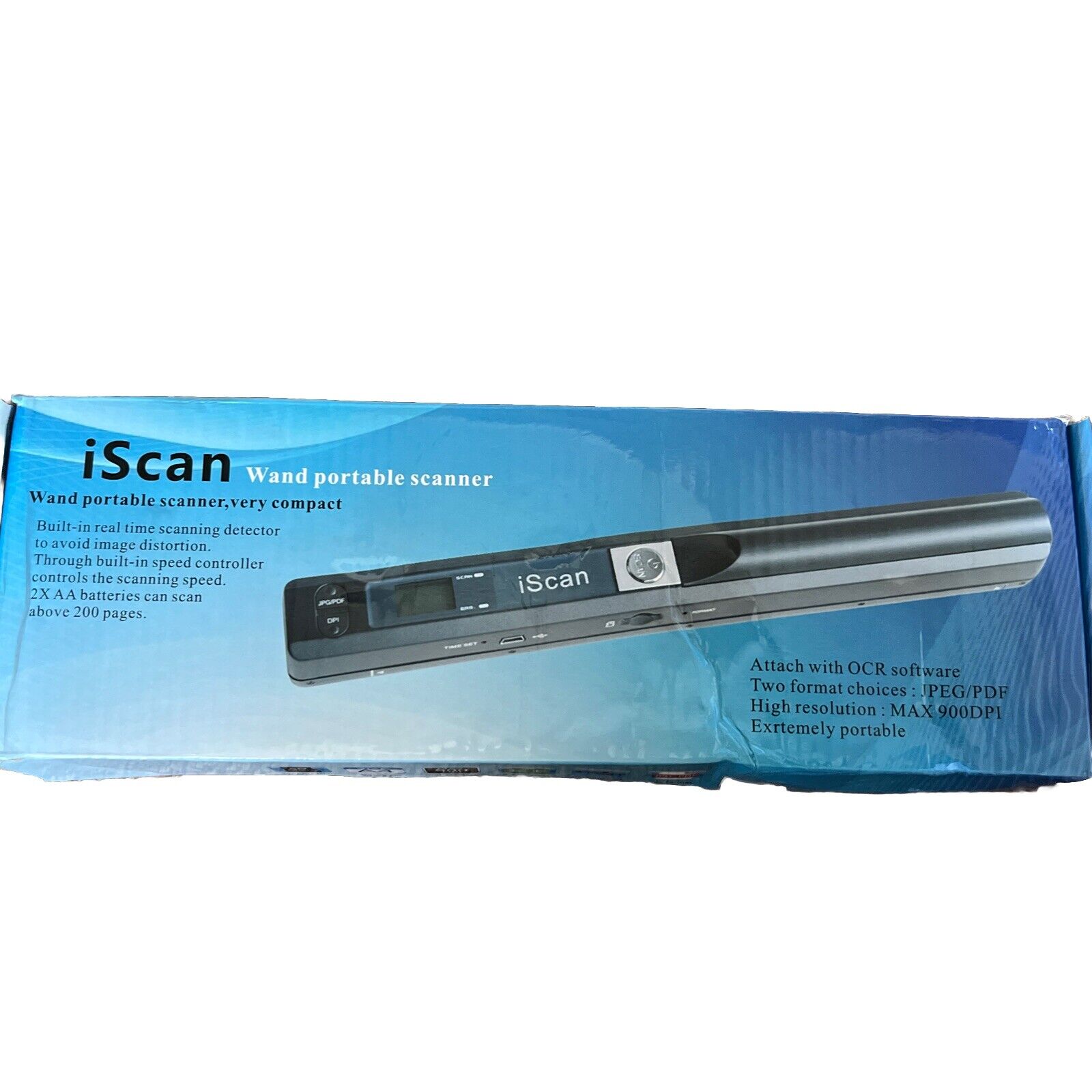 iScan Wand Portable Scanner Compact JPEG/PDF 900 DPI, Up to 32GB, new in box