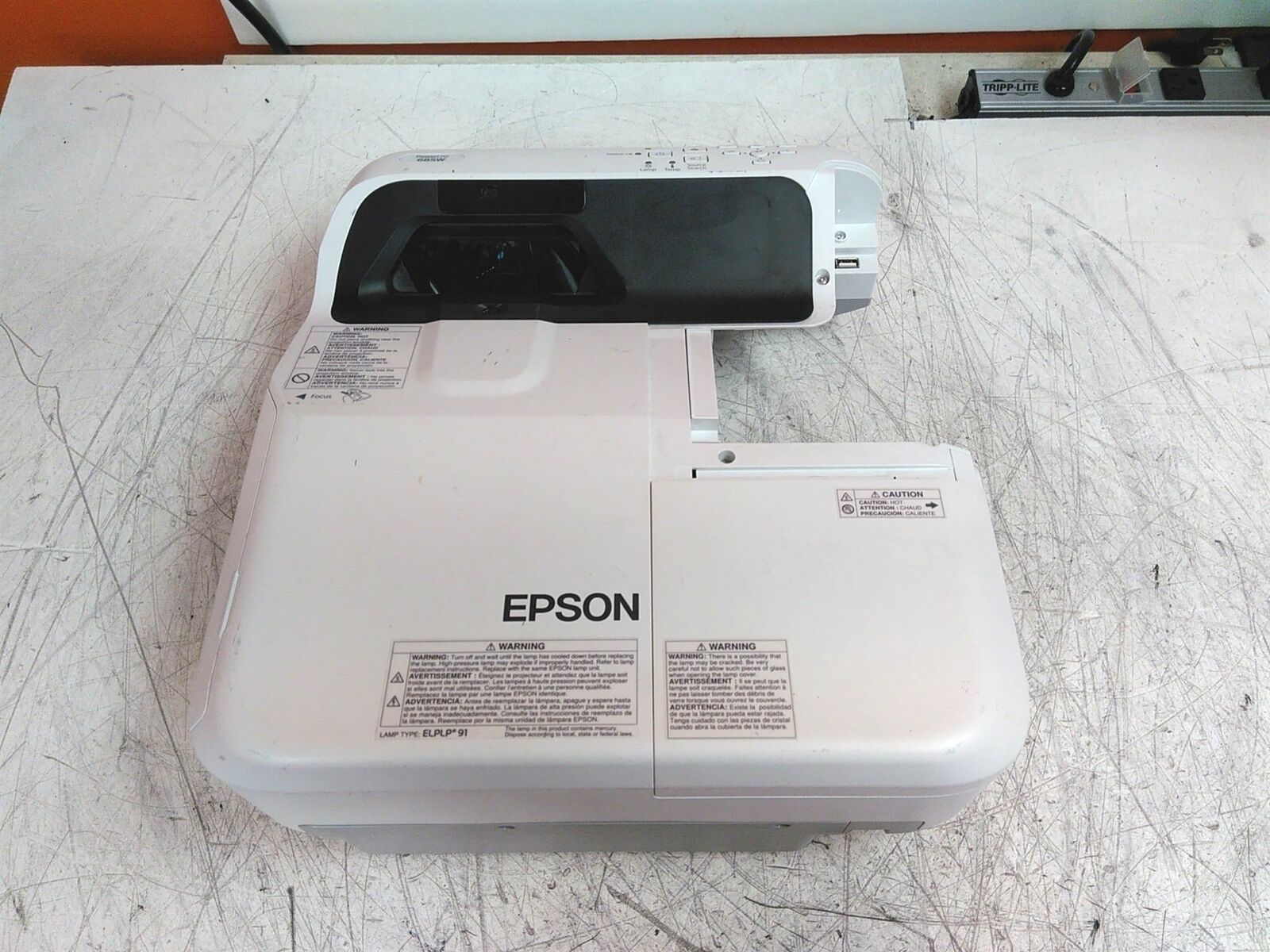 Defective Epson PowerLite 685W H744A HDMI Short-Throw Projector AS-IS