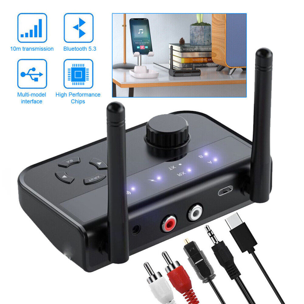 Bluetooth 5.3 Transmitter Receiver Optical Coaxial to 3.5mm AUX Audio Adapter US