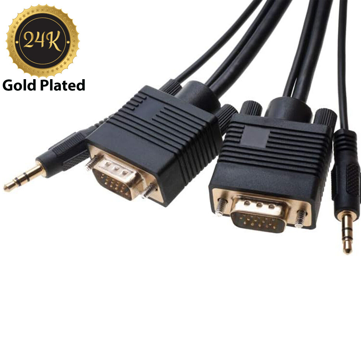 SVGA Super VGA 3.5mm Aux Cable Audio Video Male to Male Monitor 15 Pin Cord lot