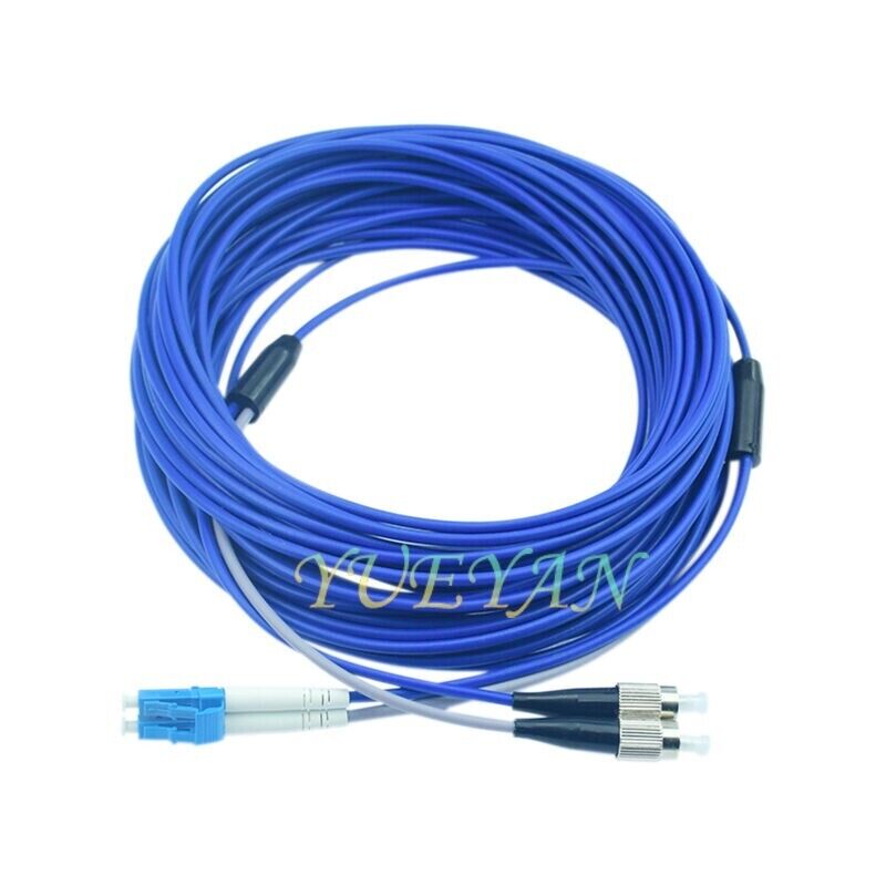 200M LC to FC UPC Indoor Armored Cable Single Mode 9/125 Duplex Fiber Patch Cord