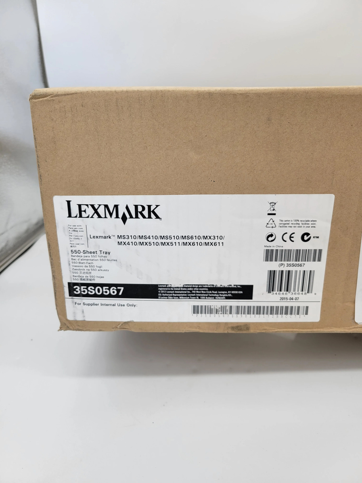 Lexmark new unopened box 35S0567 550 Sheet Paper Tray