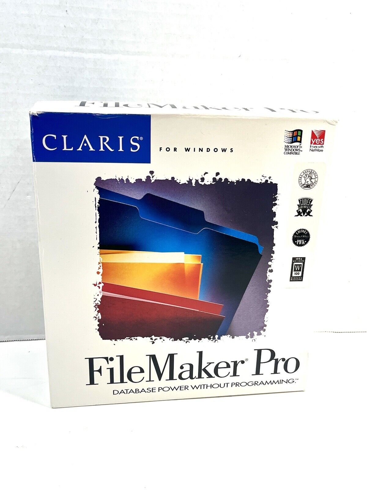 Claris FileMaker Pro For Windows Vintage 1992 Big Box Complete File Maker