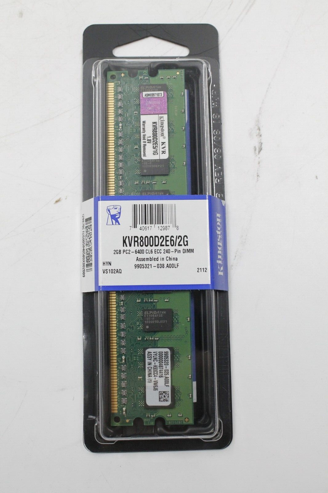 Kingston KVR800D2E6/2G 2GB PC2-6400 CL6 ECC 240-PIN DIMM NEW