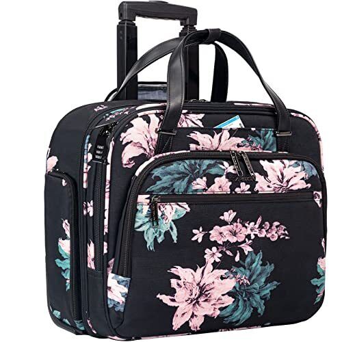 EMPSIGN Rolling Laptop Bag Women, 15.6 Inch Premium Rolling Briefcase with Wh...