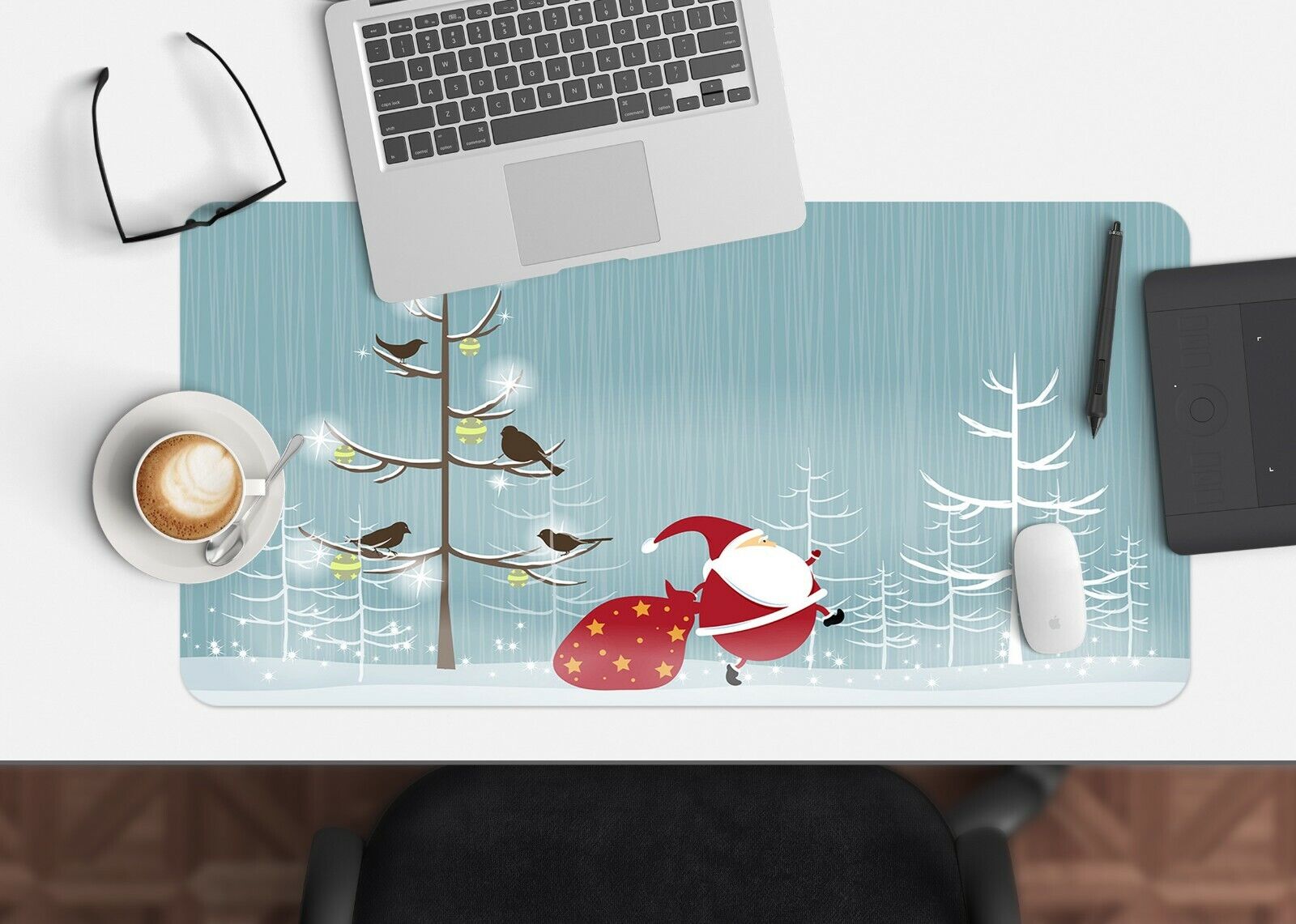 3D Santa Claus Gift O40 Christmas Non-slip Office Desk Keyboard Pad An