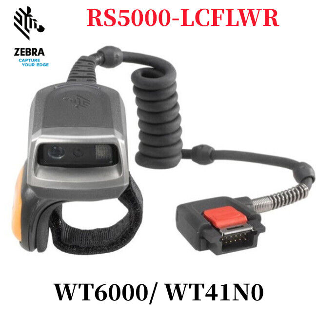 Zebra Symbol RS5000-LCFLWR 1D 2D Corded Ring Barcode Scanner for WT6000 WT41N0