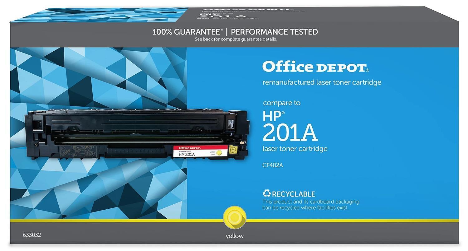  Office Depot Reman Laser Toner Cartridge Replacement For HP 201A, Yellow