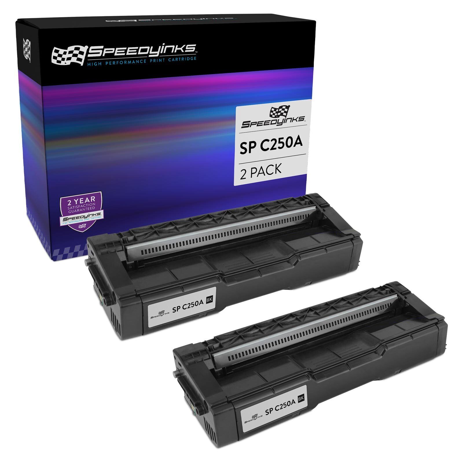 2PK For Ricoh 407539 Toner Cartridge Black 2||3 K Yield for SP C250DN|| C250SF