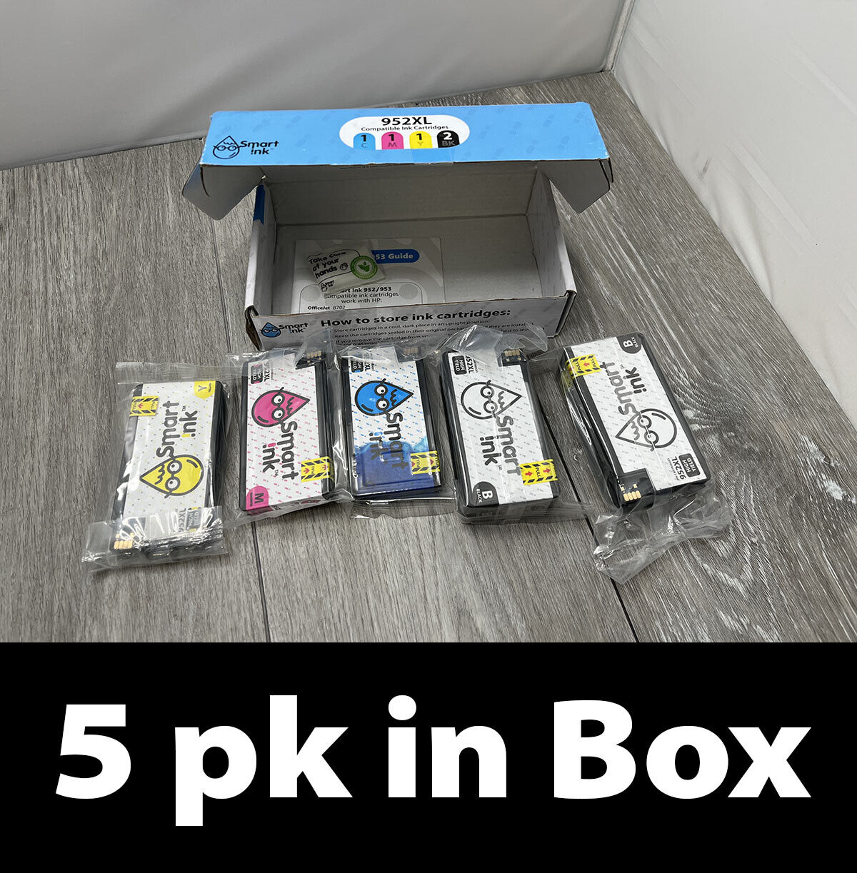 5pc 952XL Ink Cartridges for HP OfficeJet Pro 7740 8710 8210 8720, Use By 3/23