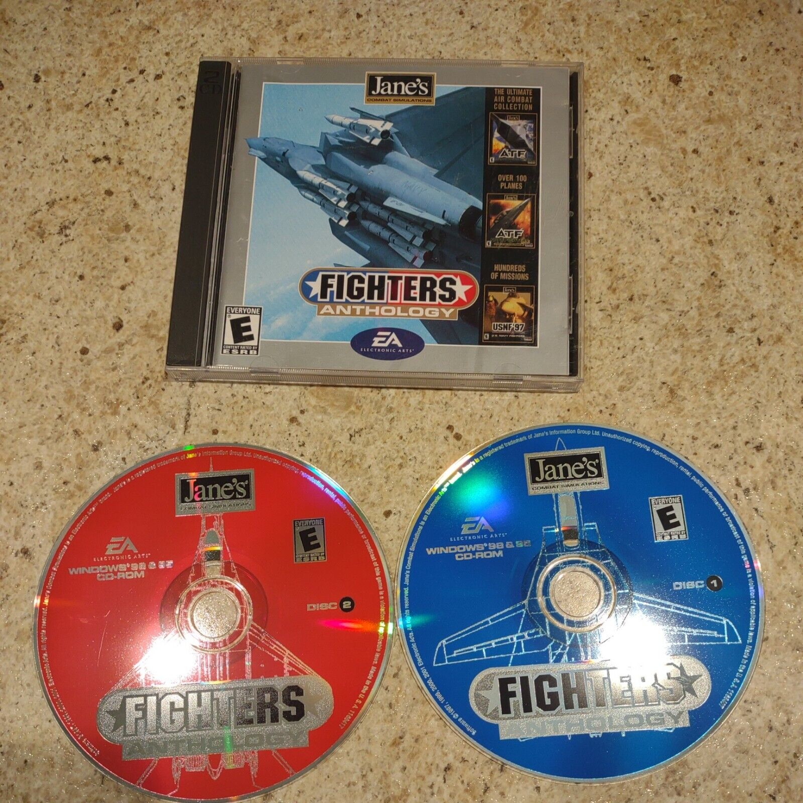 Jane\'s Fighters Anthology Jewel Case - PC Combat Flight Simulation 2 disc & book