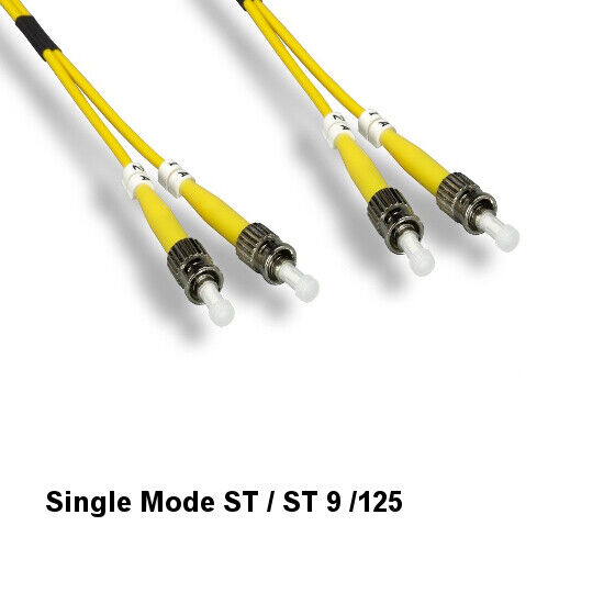 Kentek 5 Meter Single-Mode Fiber Optic Patch Cable ST/ST 9/125 Duplex UPC/UPC