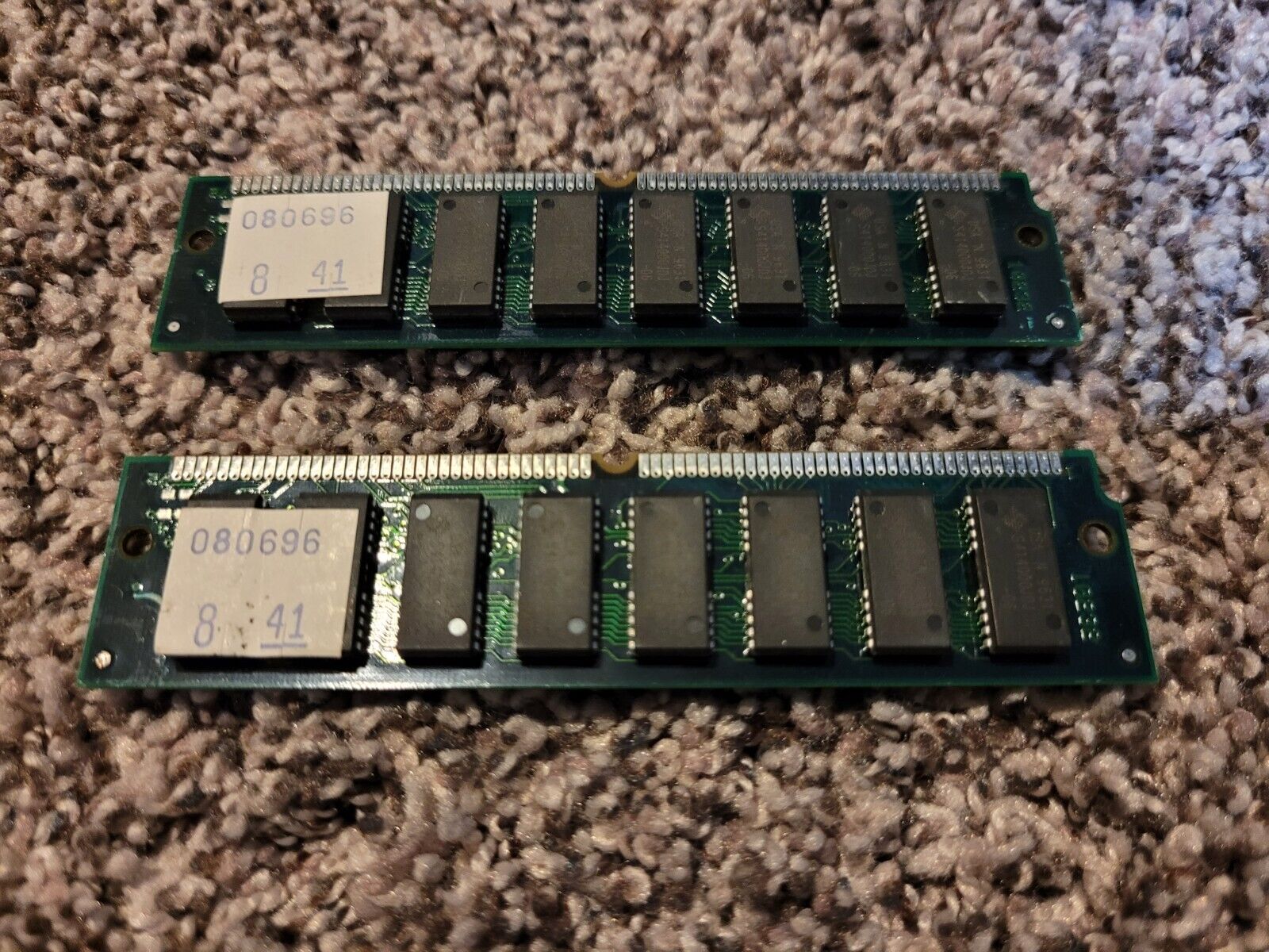 Quantity of Two Vintage 080696 RAM Sticks
