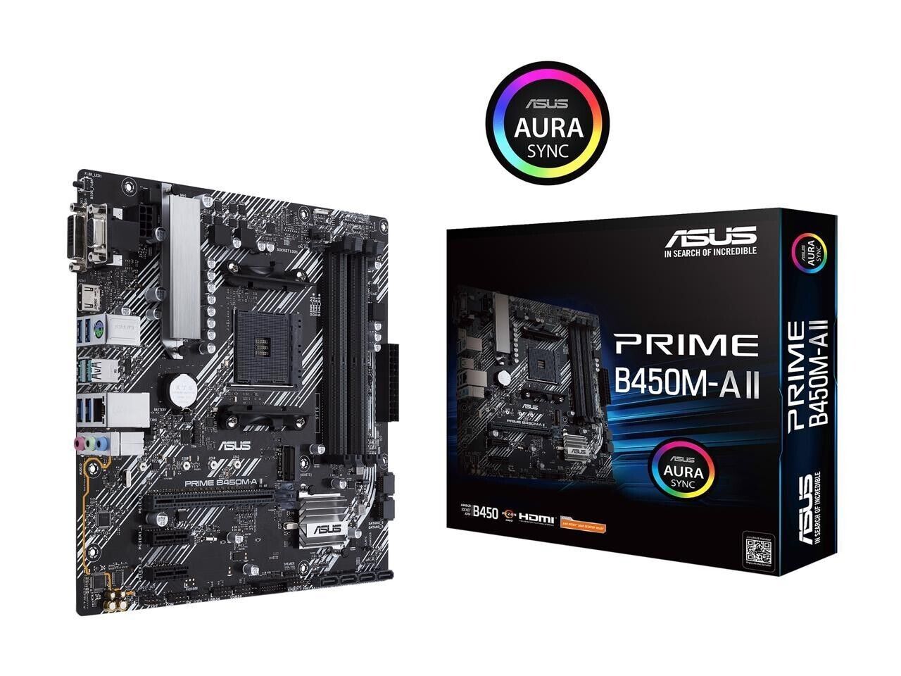 (Factory Refurbished) ASUS Prime B450M-A II AMD DDR4 AM4 Micro ATX Motherboard