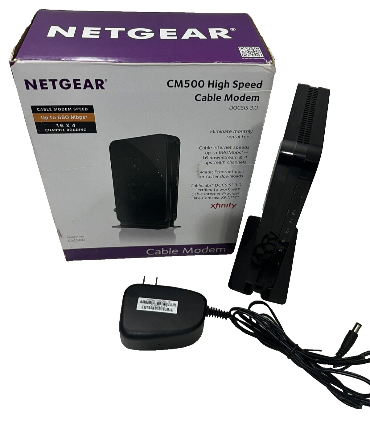 NETGEAR CM500 High Speed Cable Modem DOCSIS 3.0 Up To 680Mbps Open Box