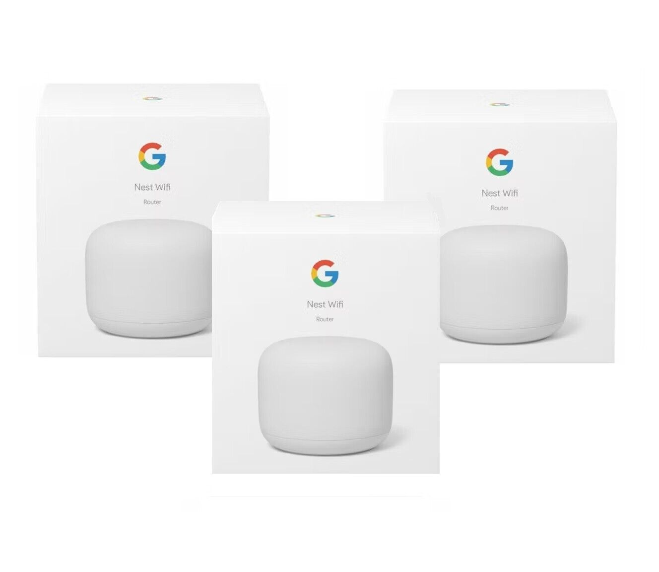 Google Nest Wifi (3-Pack) AC2200 Dual-Band Mesh Router (GA00595-US) - Snow