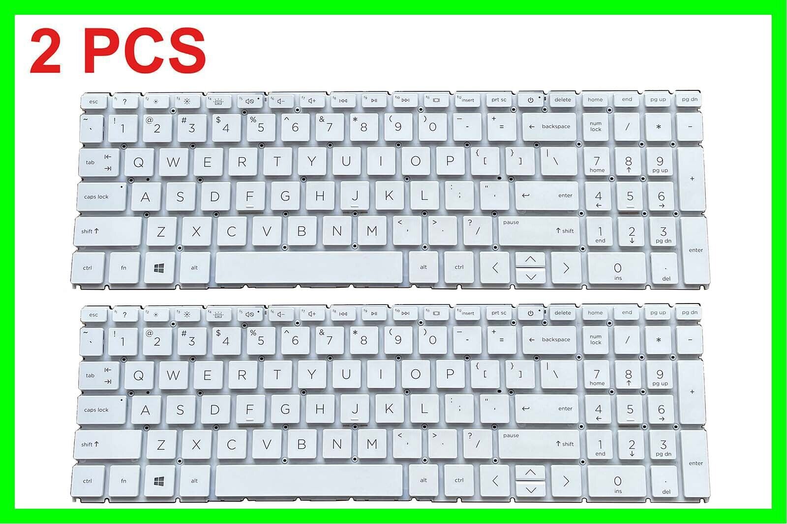 2pcs Durable Backlit US Keyboard for HP 17-CN 17-CN1053CL 17T-CN 17-CP White