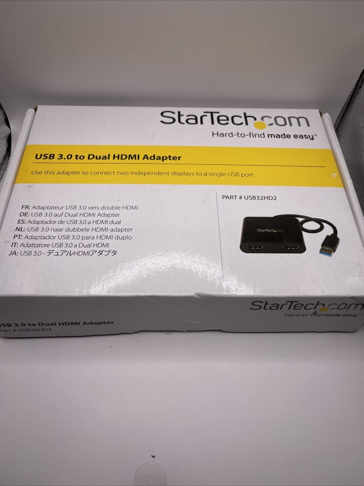 Startech.com USB32HD2 USB 3.0 to Dual HDMI Adapter Black Open Box