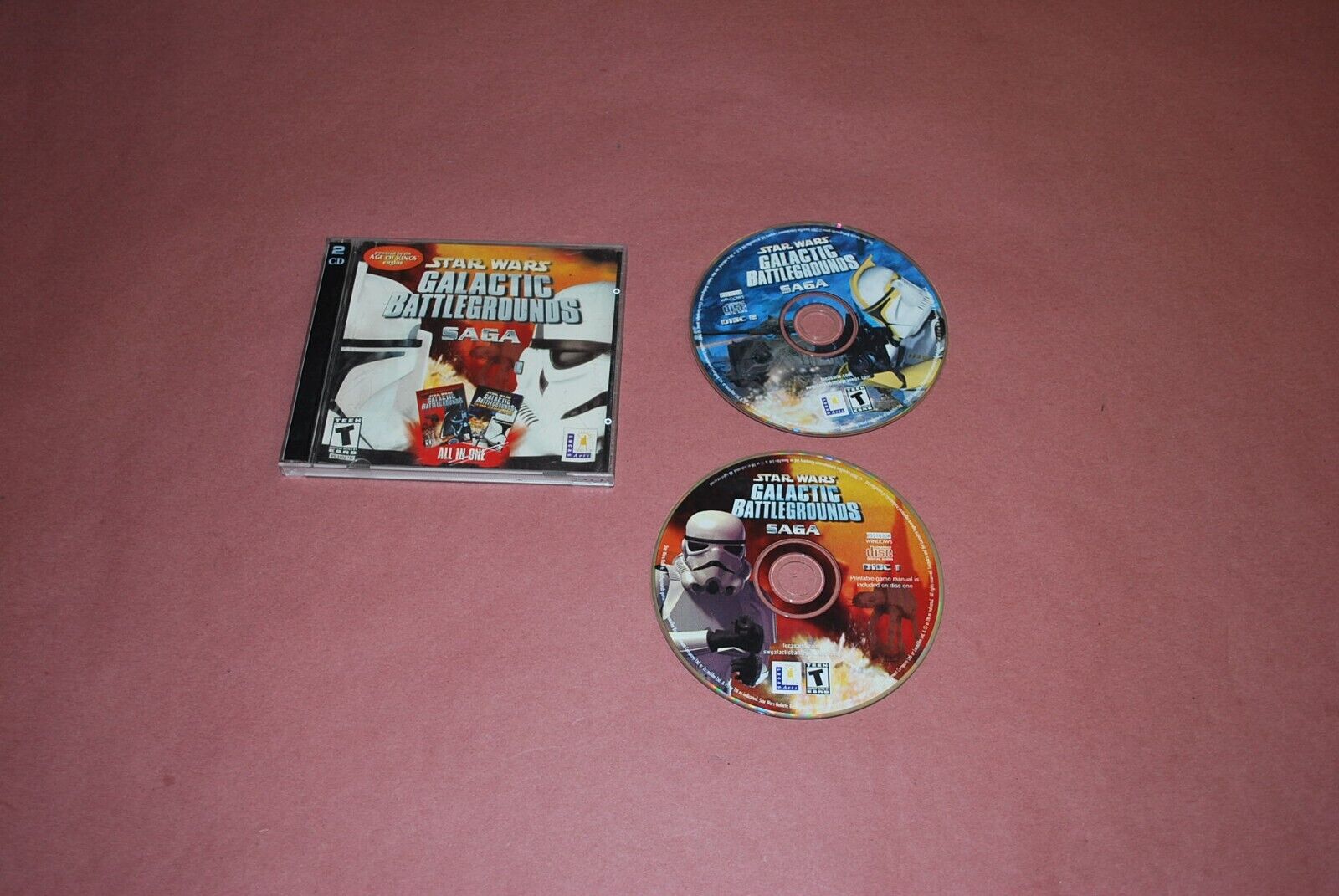 Star Wars Galactic Battlegrounds Saga (PC, 2002) CD-ROM Game 2 discs