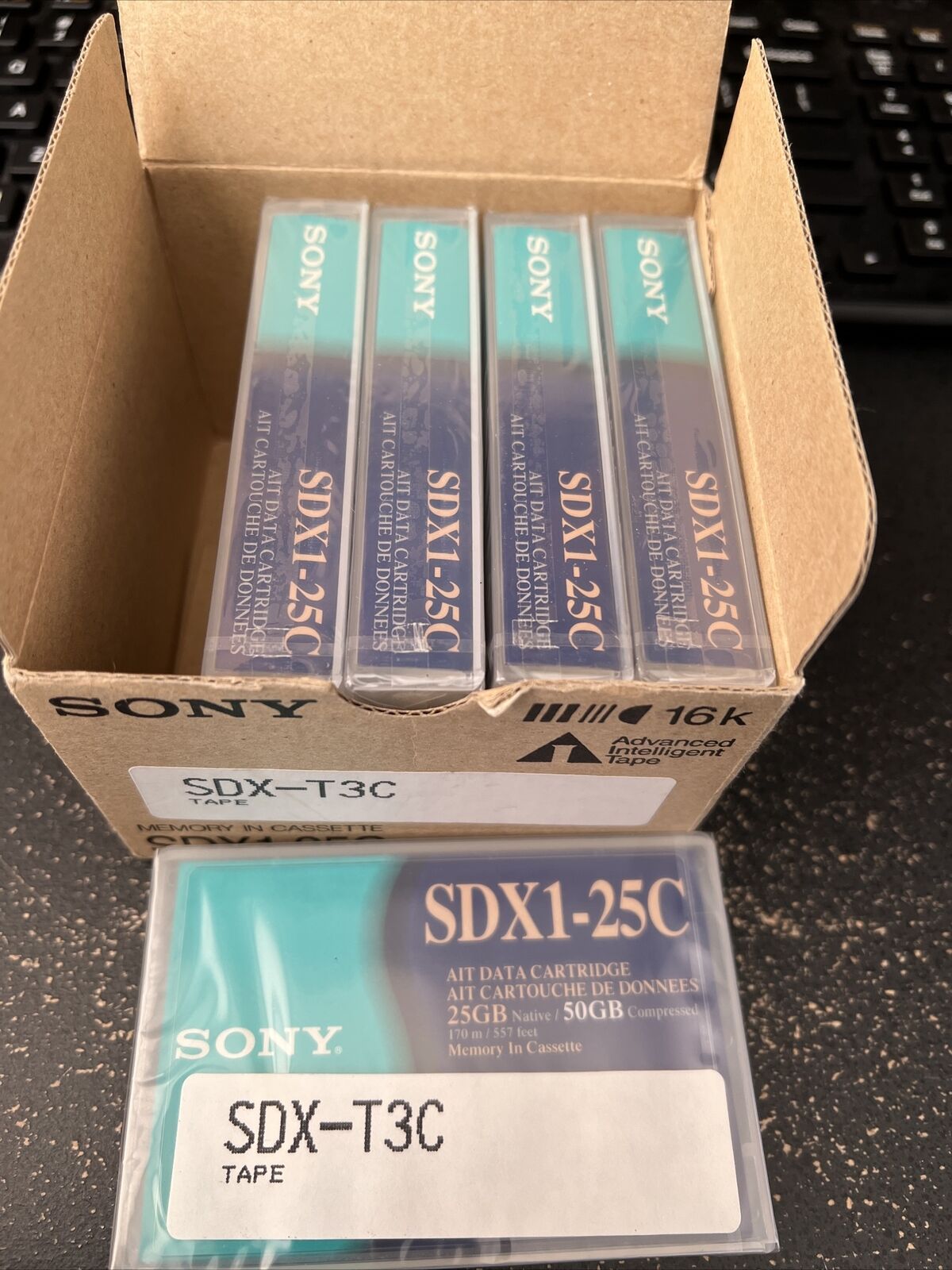 Lot of 5  SONY NEW SEALED SDX-T3C AIT Data Cartridge 25GB 16k SDX1-25C