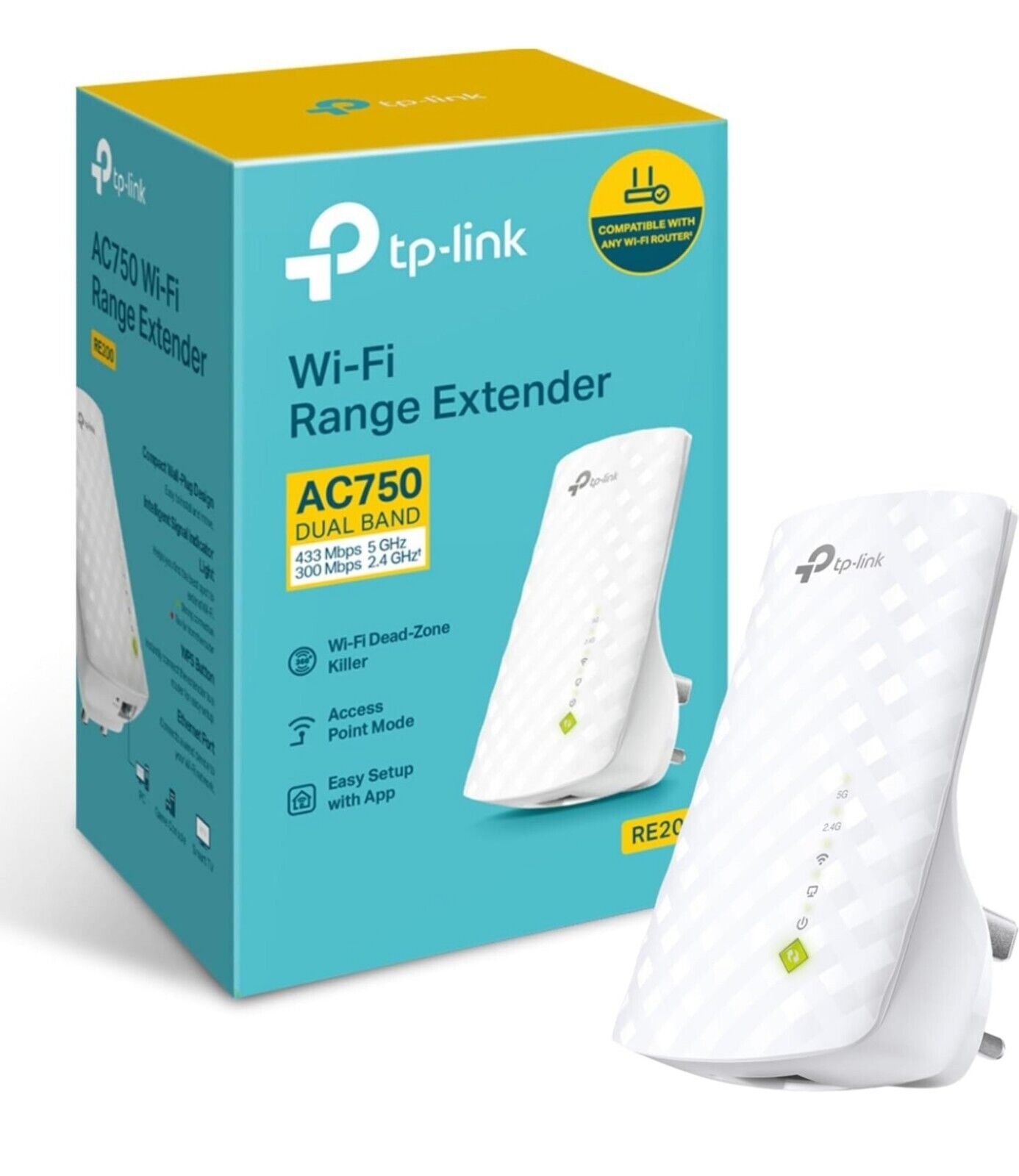 TP-Link Mesh Wi-Fi Extender AC750 Dual Band RE220