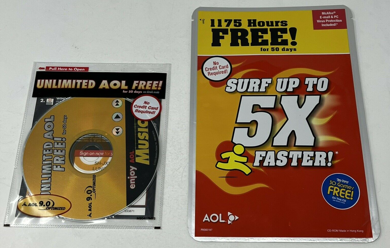 2 AOL America Online Mailer Promo Promotional Software CD Discs New Sealed