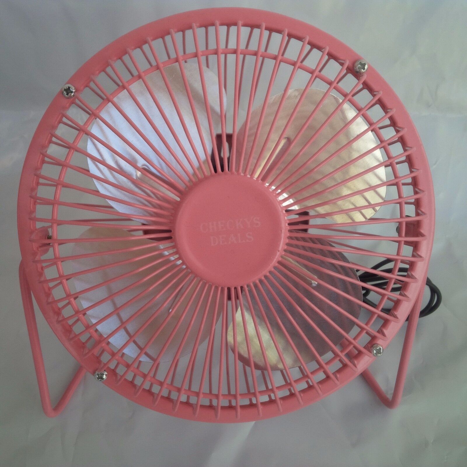 CHECKYS DEALS 6 INCH METAL FAN USB CONNECT PINK COMPUTER OFFICE WORK HOME CAR