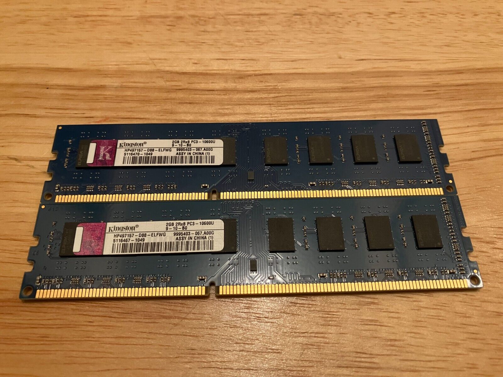 Kingston 4GB Kit (2x2GB) PC3-10600U DDR3 1.5V Non-ECC DIMM RAM