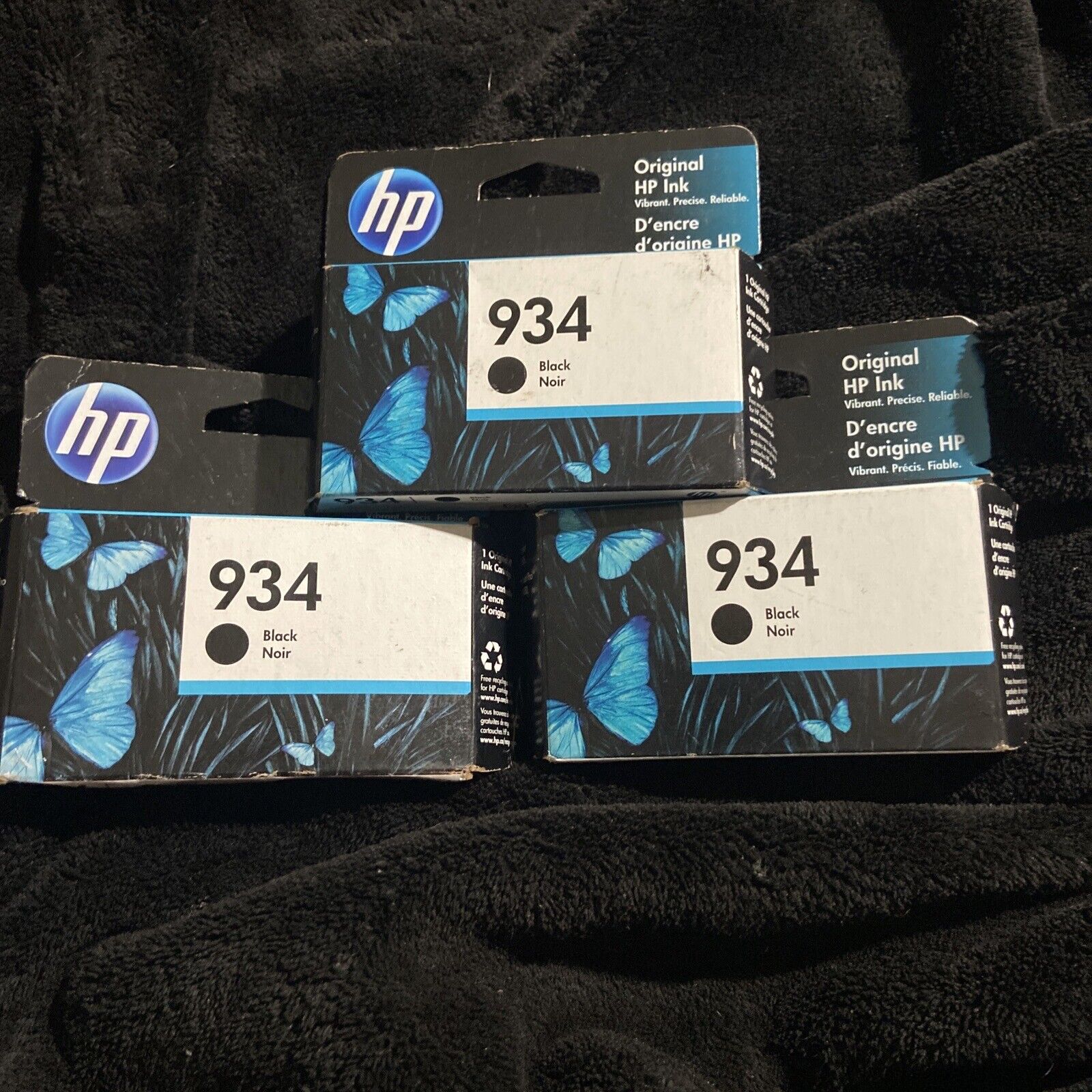 3 New OEM HP 934 Black Ink Cartridges Exp. 2021 -2023 Free Fast Shipping