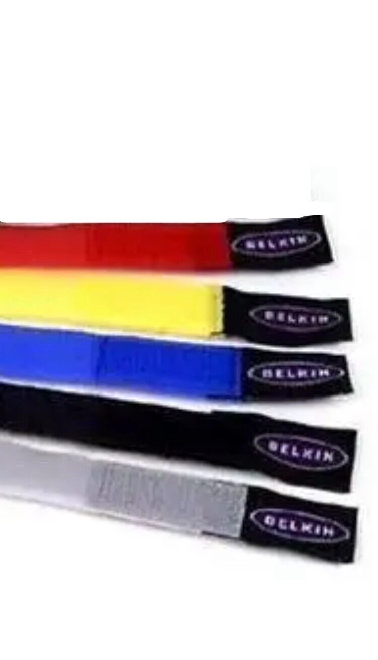 Belkin Components Multicolored Cable Ties, 5/Pack (BLKF8B024) OB Missing Green🔌