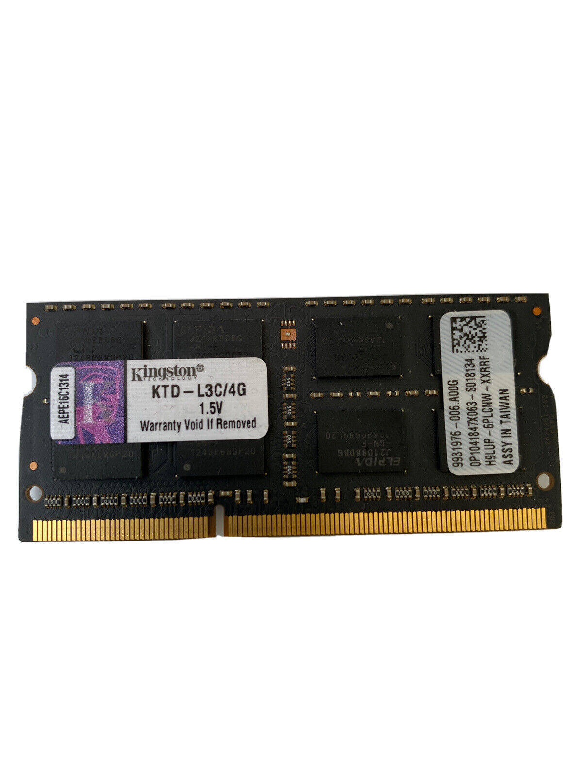 Kingston 4 GB SO-DIMM 1333 MHz PC3-10600 DDR3 Memory (KTA-MB1333/4G)