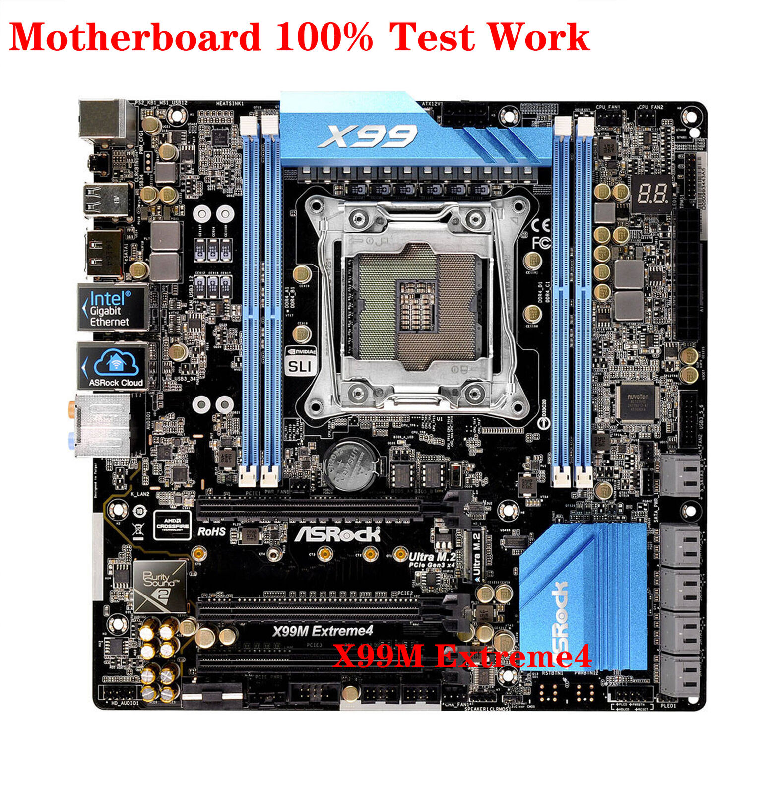 FOR Asrock x99m Extreme4 Extreme Player 4 Motherboard M2 Port 100% Test Work