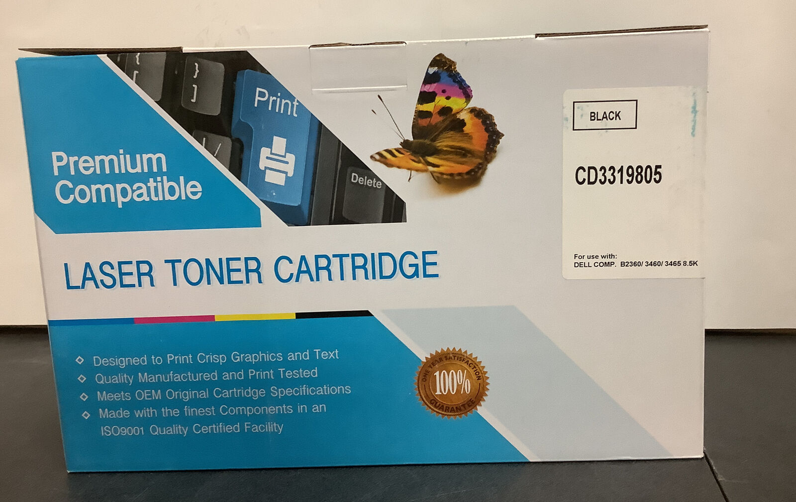 QTY 2) Dell Compatible CD3319805H Black Laser Toner Cartridge Printer/Copier NEW