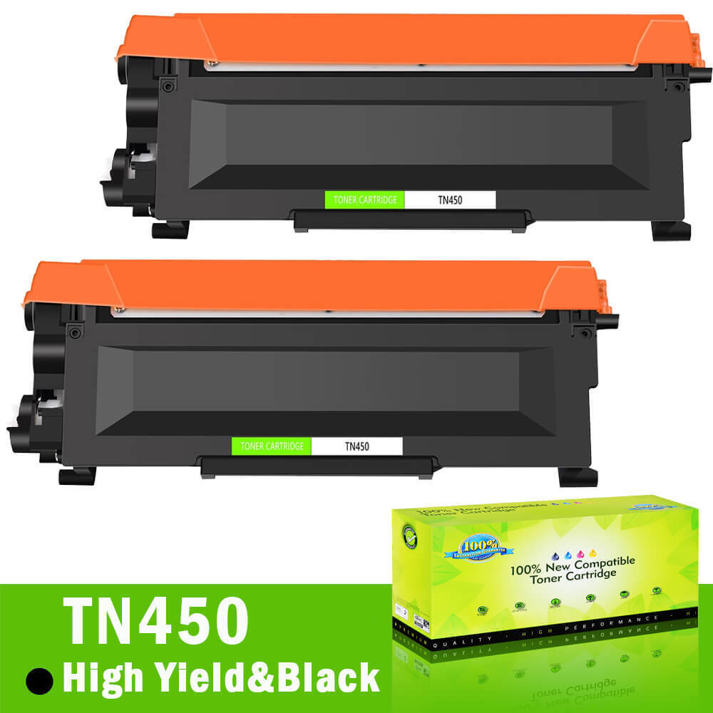 2PK High Yield for Brother TN450 Toner Cartridge MFC-7860DW 7360N HL-2240 2270DW