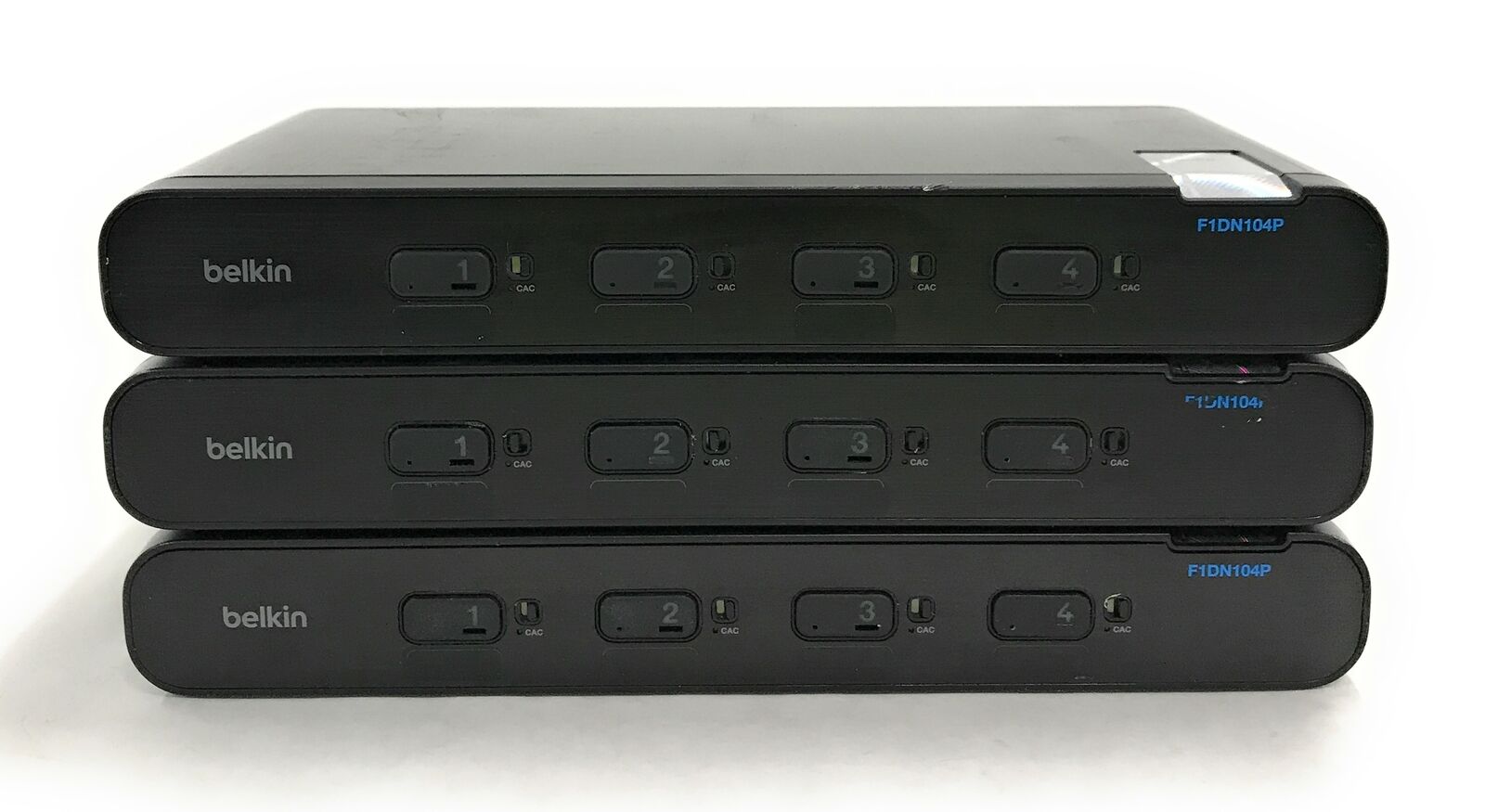 Lot of 3 Belkin F1DN104P Advanced Secure 4-Port Display KVM Switches