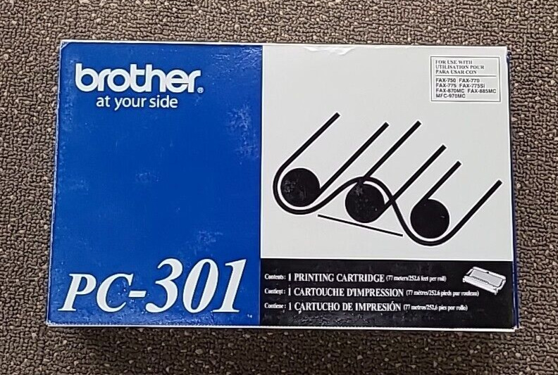 Brother PC-301 Printing Cartridge. Box is opened, but cartridge is still sealed