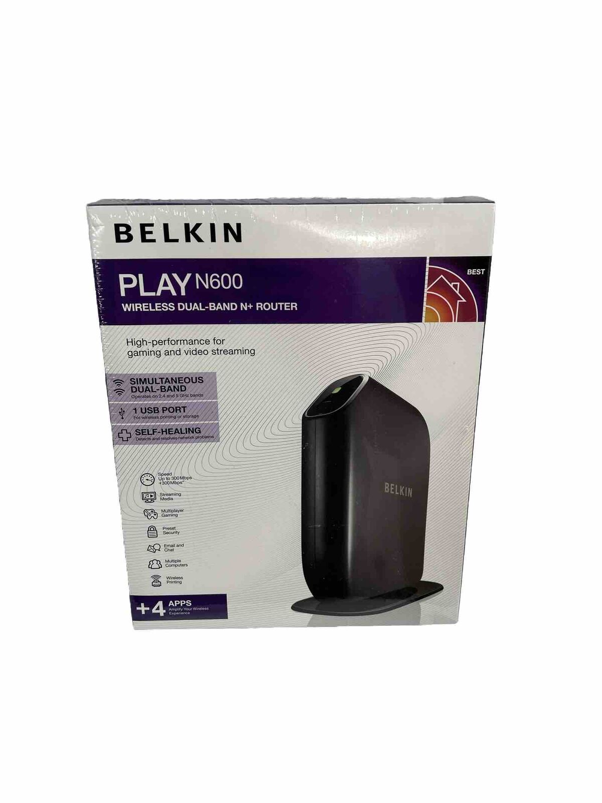 Belkin F7D8302 Play N600 300 Mbps 1-Port 10/100 Wireless N Router NEW & SEALED